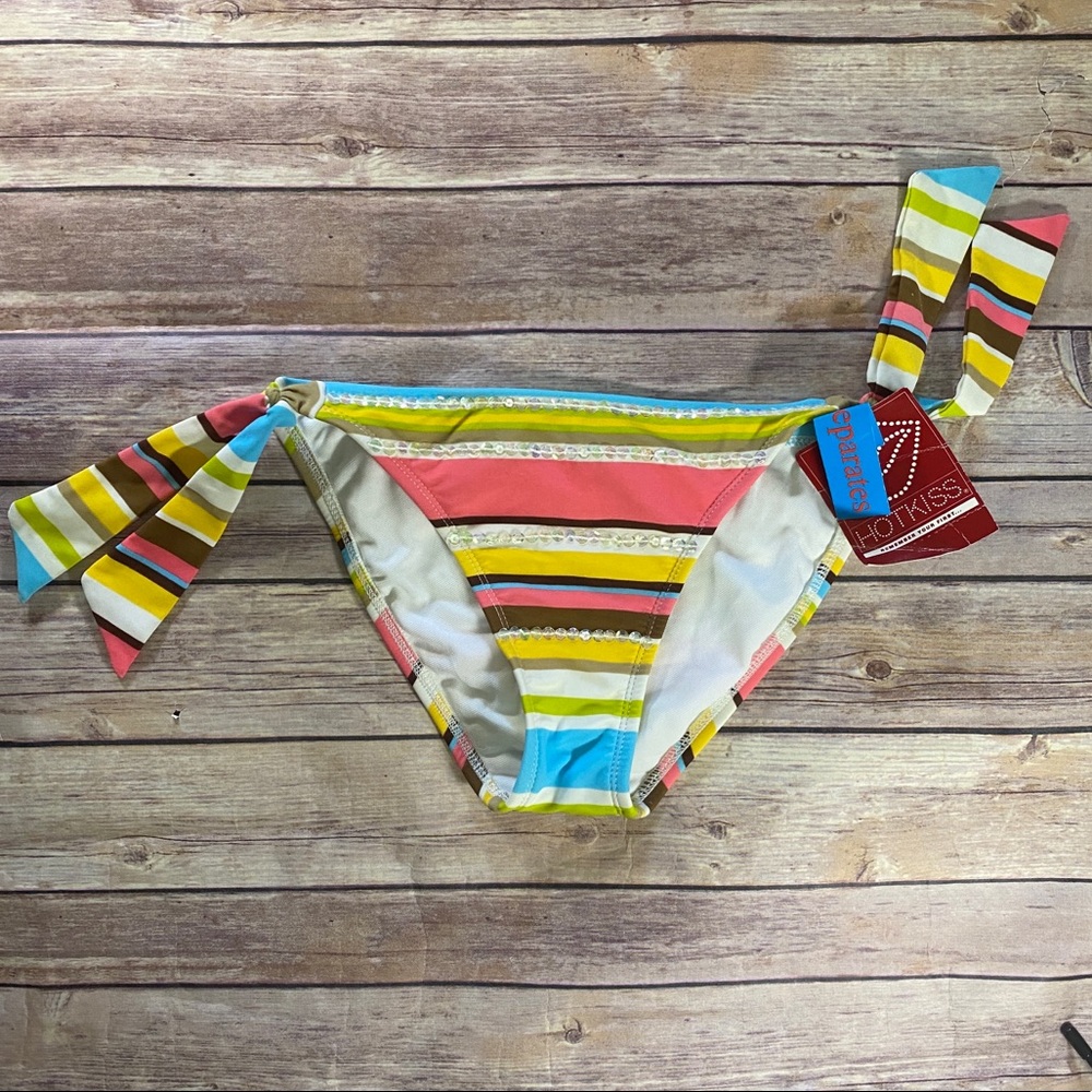 HOT KISS Separates Multicolored Sequined Swimsuit Bottom Size Medium